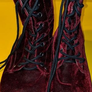 Red velvet boots